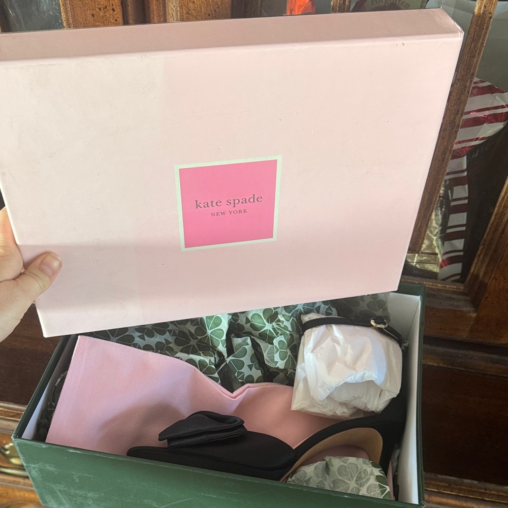 Kate spade satin black strappy heels - Picture 2 of 6
